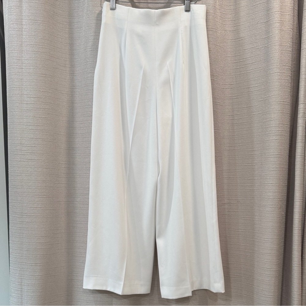 Zara White Wide-Leg Trousers